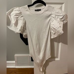 Zara ruffle sleeve bodysuit